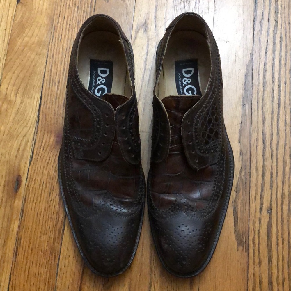 D&G Crocodile Lace Up